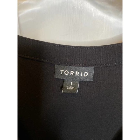 Torrid Black Front Button Hi-Lo Dress Sz 1 (1X) Short Sleeve - Picture 4 of 6